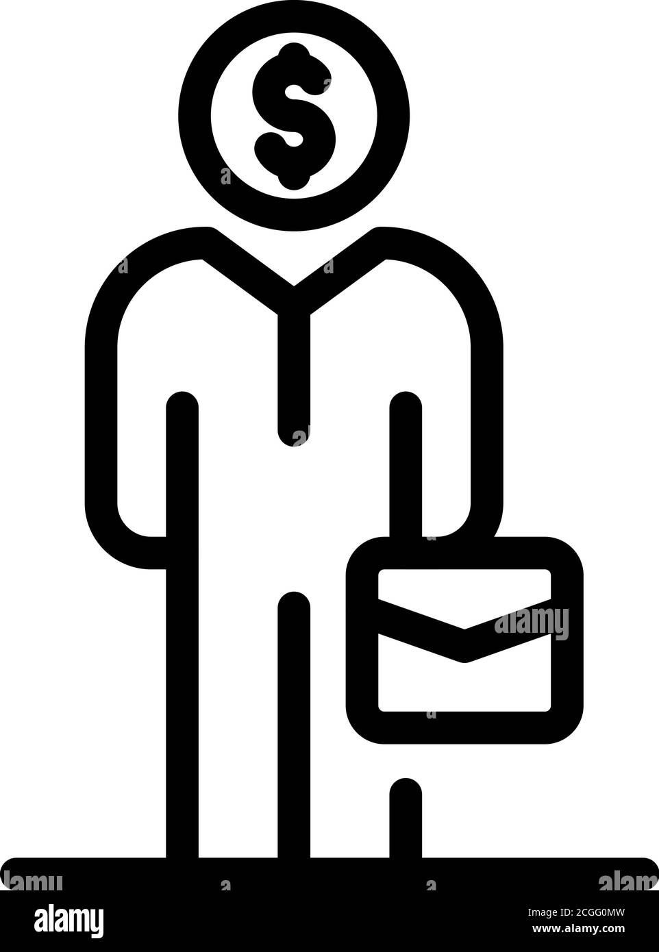 Outsource man icon, outline style Stock Vector