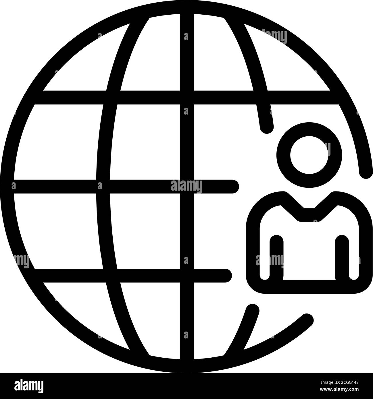 Outsource international icon, outline style Stock Vector