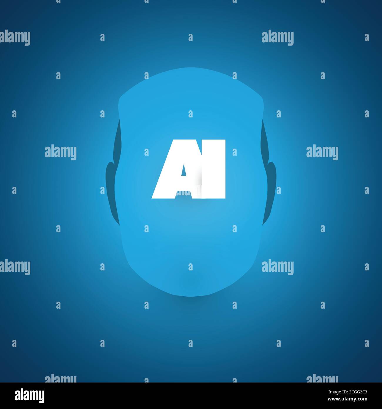 Artificial Intelligence Design Concept with Robot Head Stock Vector ...