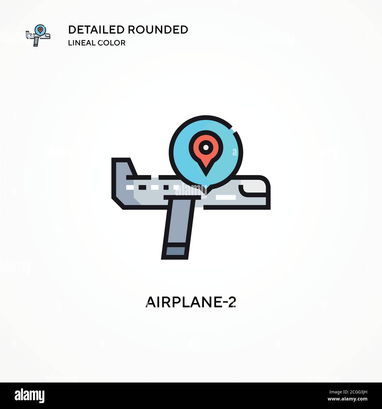 Airplane-2 vector icon. Modern vector illustration concepts. Easy to edit and customize. Stock Vector