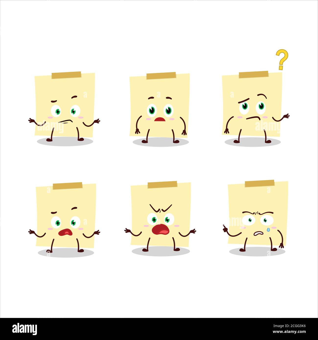 Cartoon character of pale yellow sticky notes with what expression Stock  Vector Image & Art - Alamy