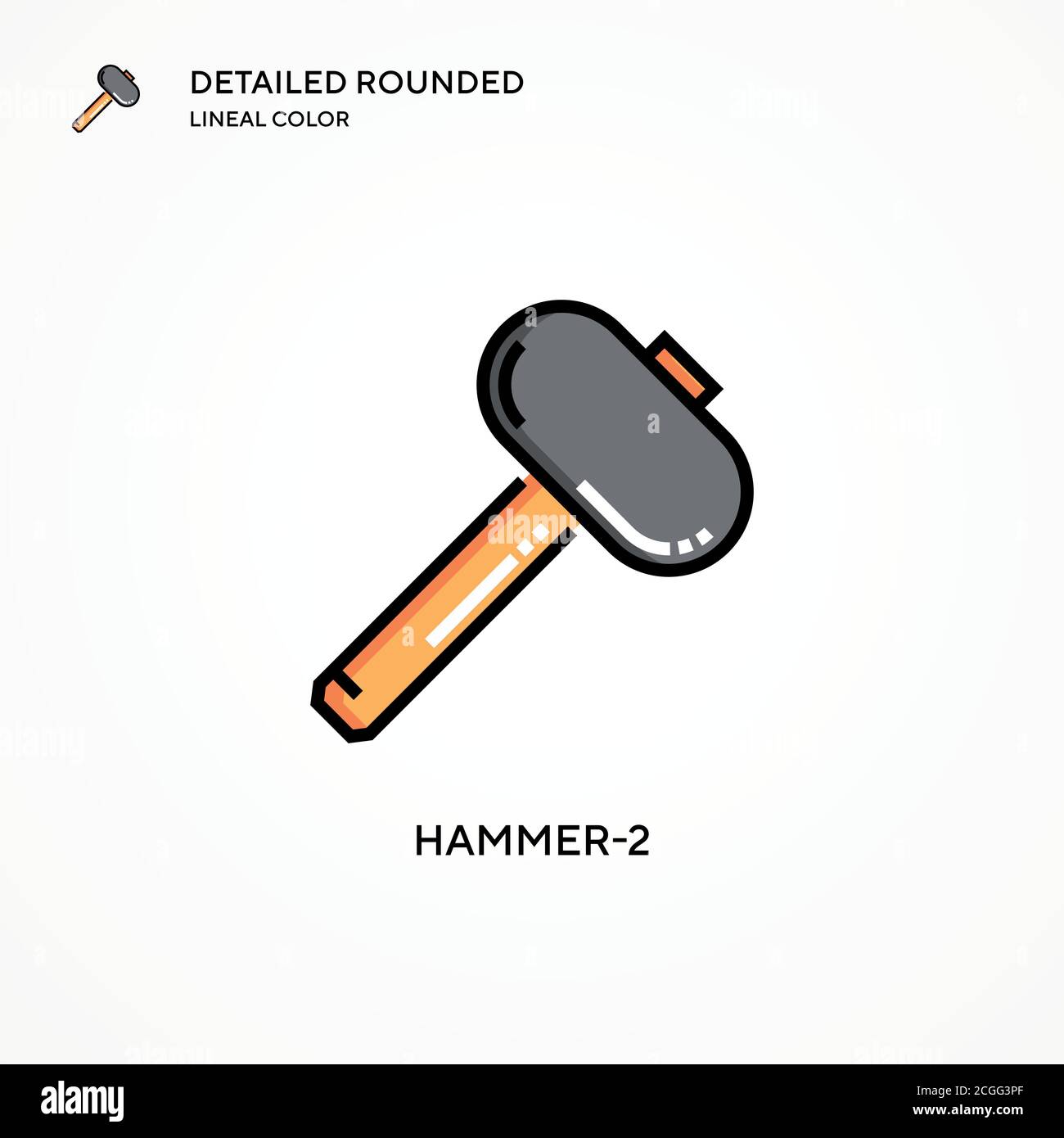 Hammer-2 vector icon. Modern vector illustration concepts. Easy to edit and customize. Stock Vector