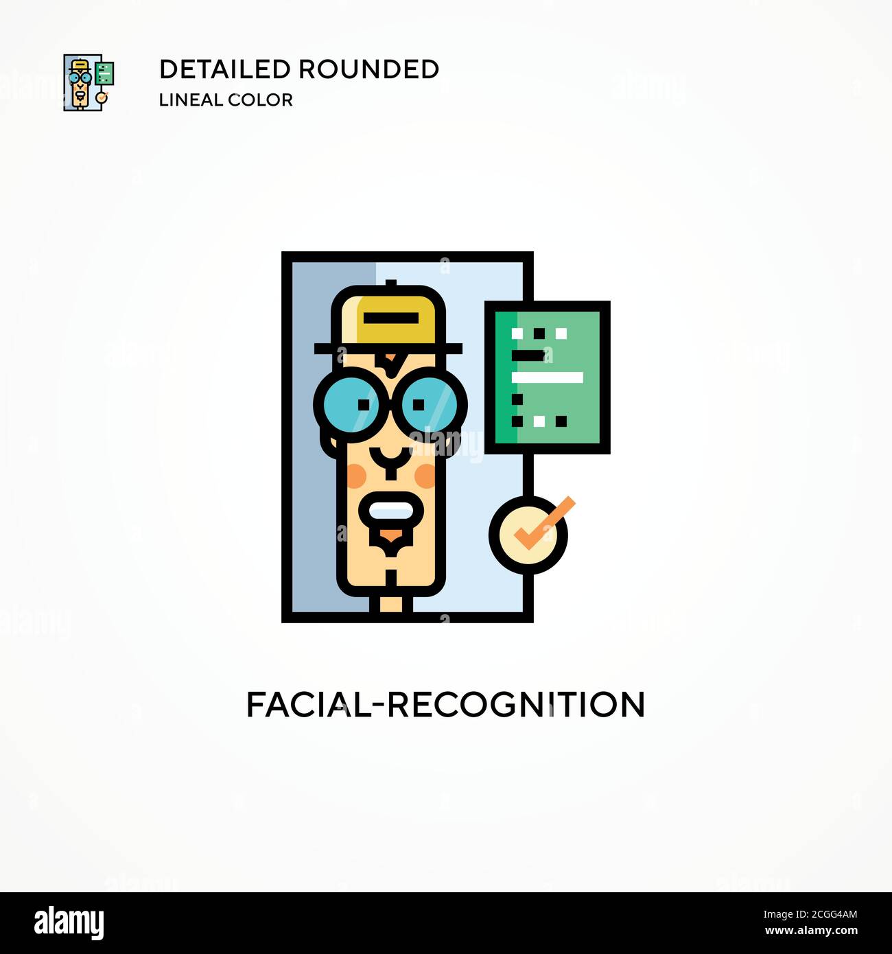 Facial-recognition vector icon. Modern vector illustration concepts. Easy to edit and customize. Stock Vector