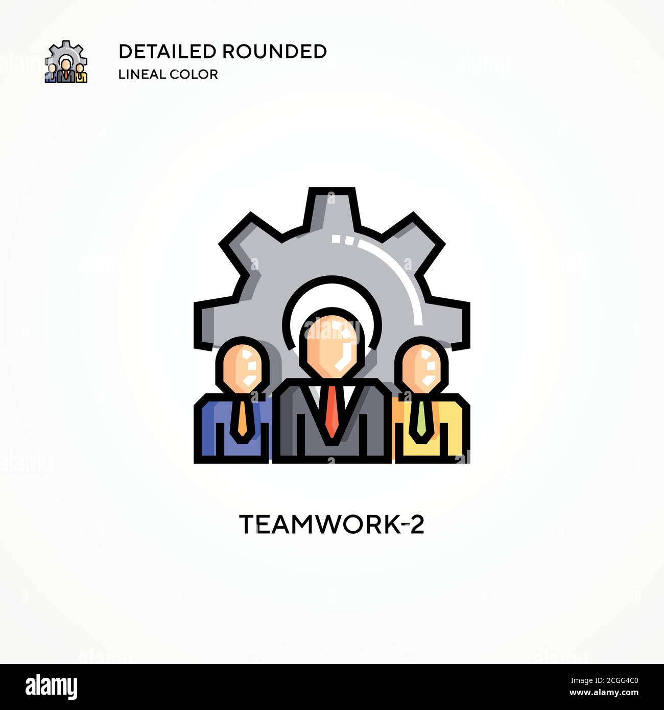 Teamwork-2 vector icon. Modern vector illustration concepts. Easy to edit and customize. Stock Vector