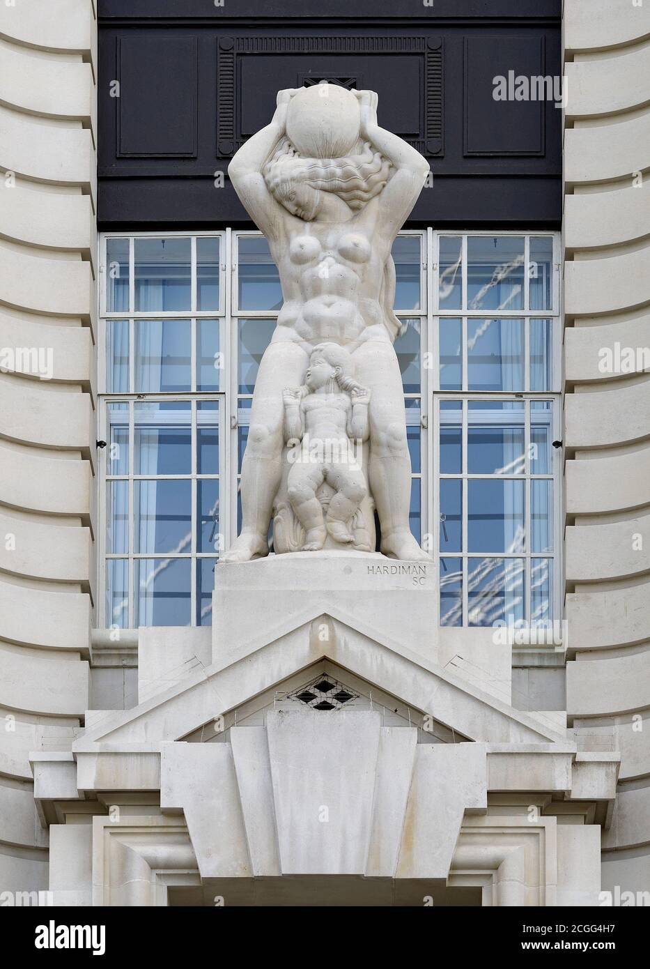 London, England, UK. Sculpture"Child Education" by Alfred Hardiman