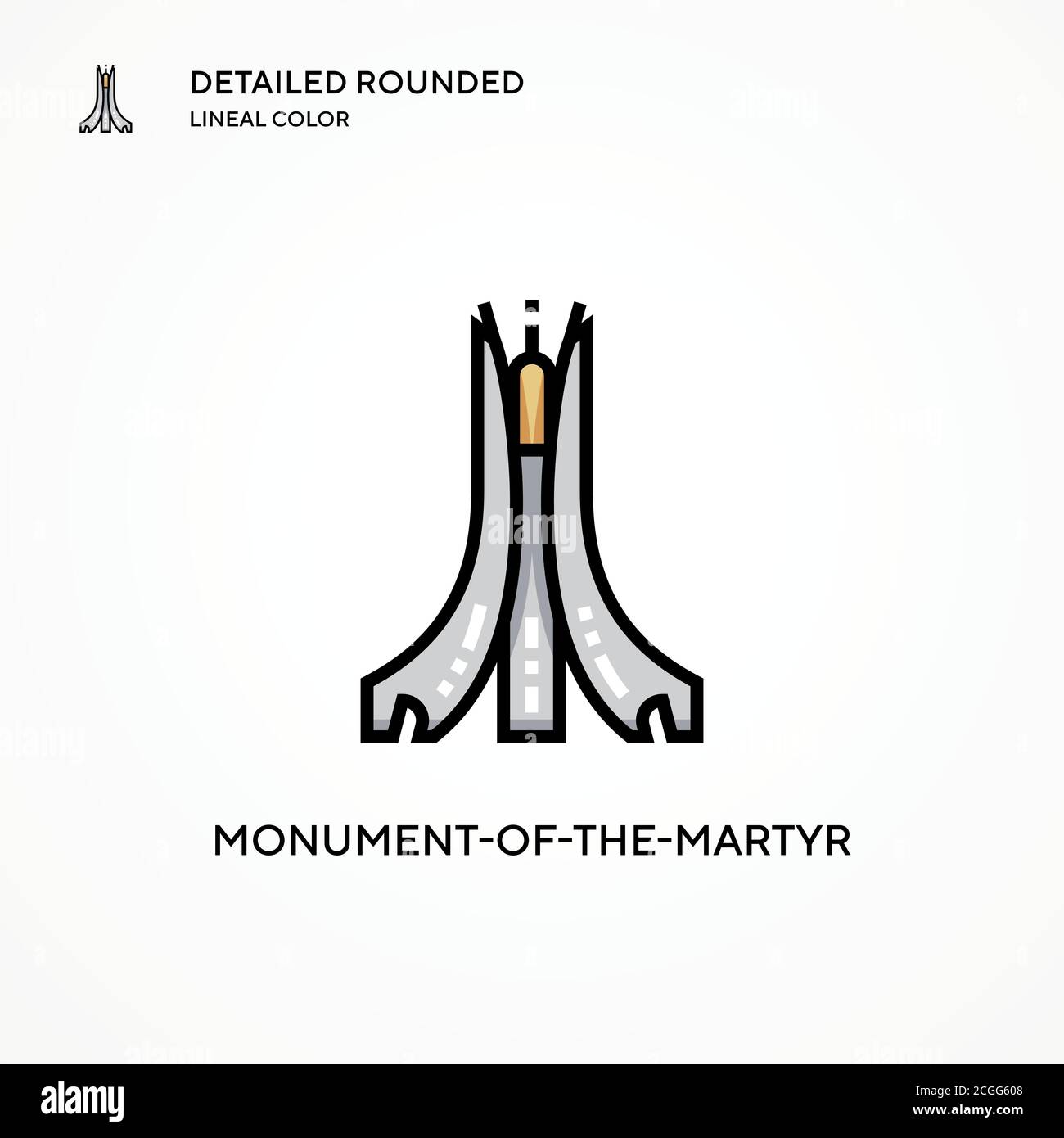 Monument-of-the-martyr vector icon. Modern vector illustration concepts. Easy to edit and customize. Stock Vector