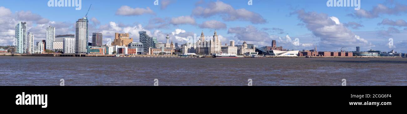 Panoramic view of the Liverpool skyline, Merseyside, England Stock Photo