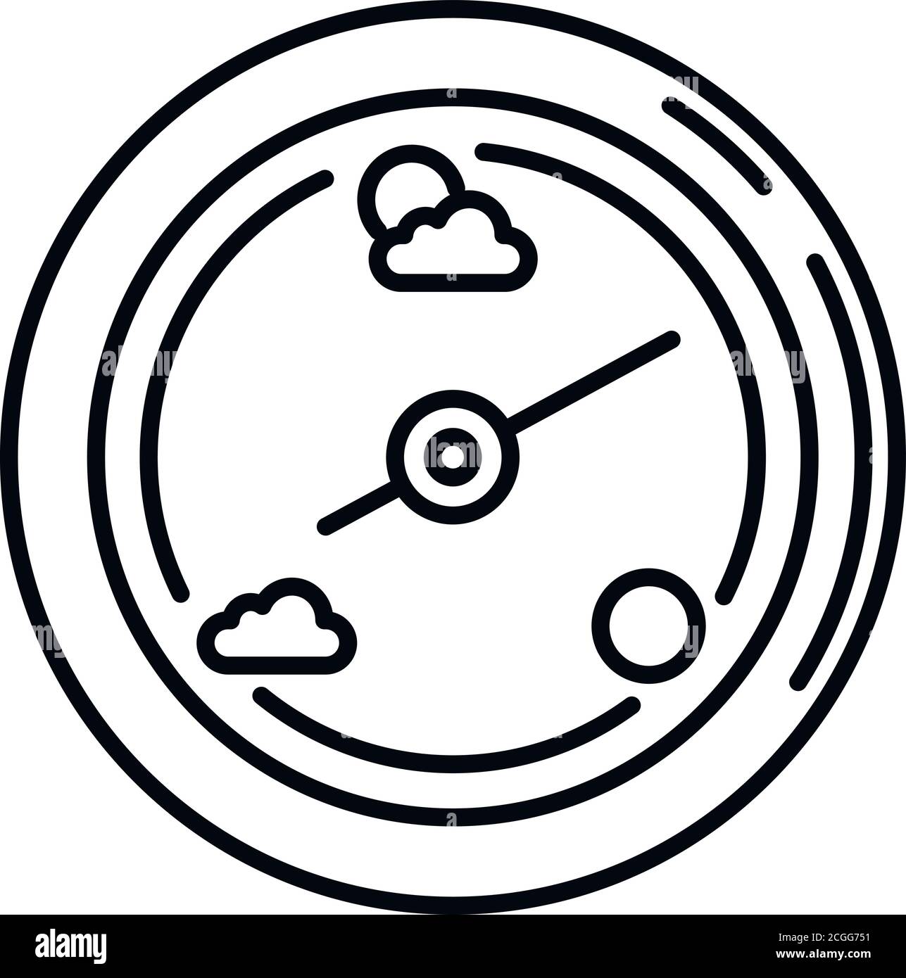 Weather barometer icon. Outline weather barometer vector icon for web