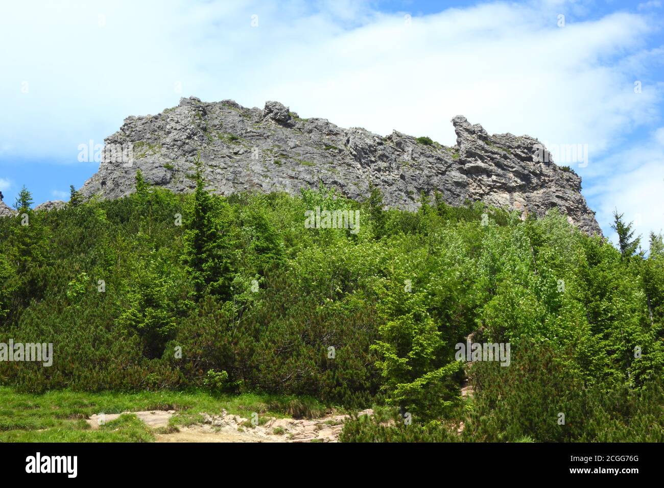 Landscape at summit of Sarnia Skala in Polish Tatra Mountains Stock Photo
