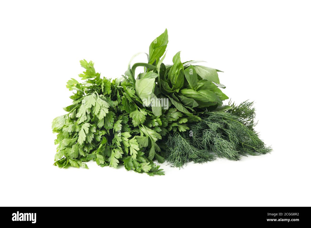 Bunch of fresh herbs isolated on white background Stock Photo Alamy