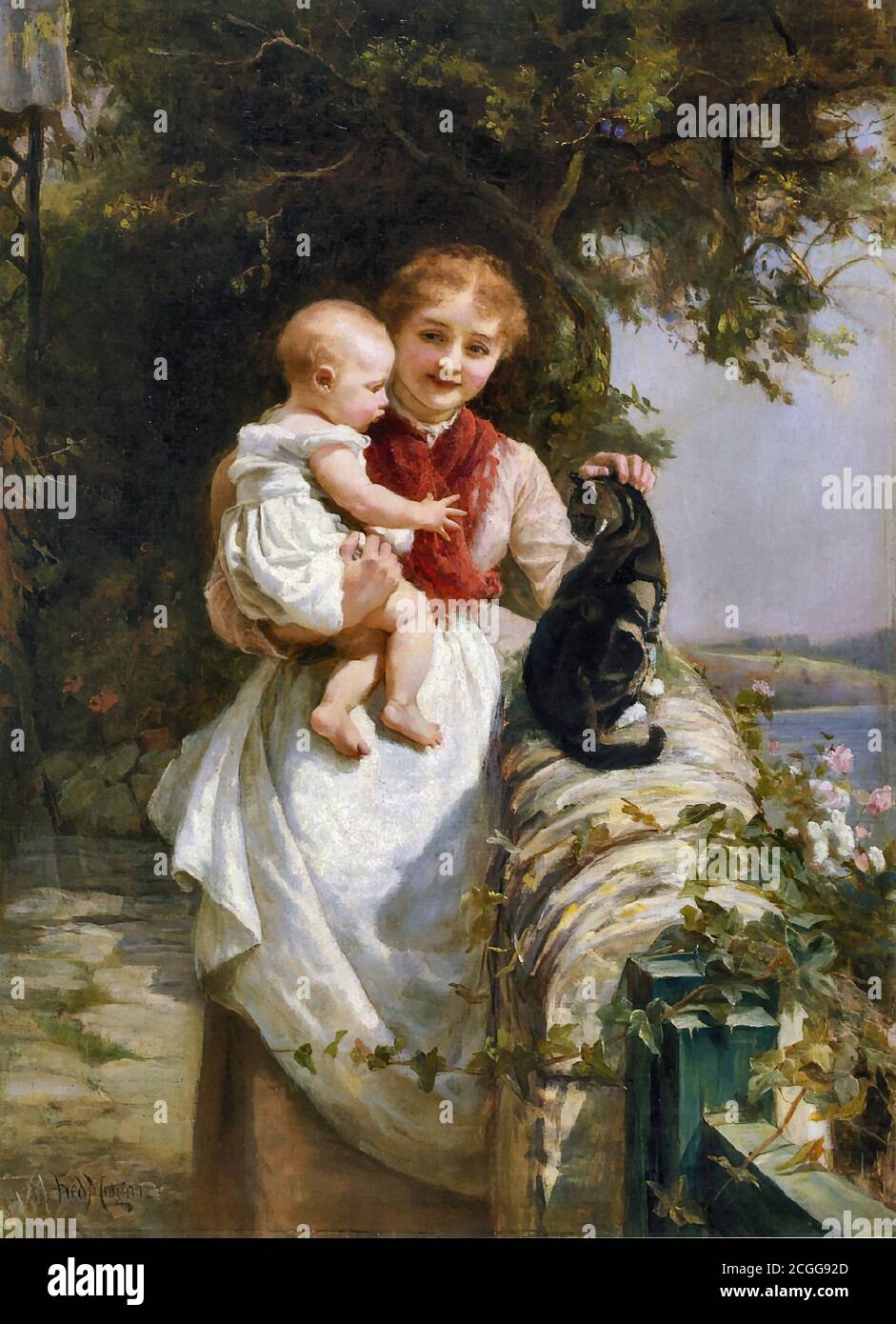 Morgan Frederick - Motherly Love 2 - British School - 19th Century Stock  Photo - Alamy