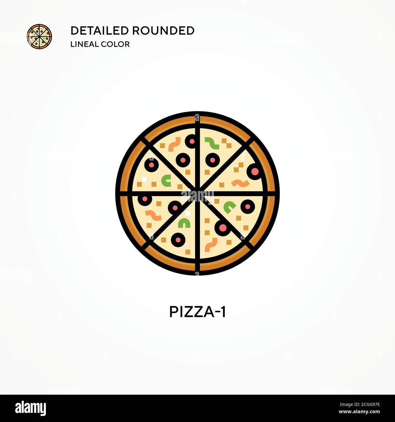 Pizza-1 vector icon. Modern vector illustration concepts. Easy to edit ...