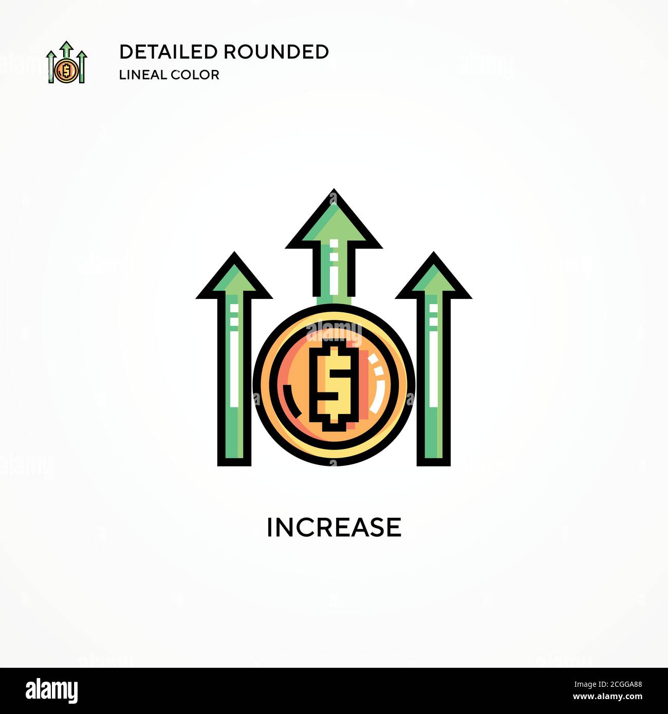 Increase vector icon. Modern vector illustration concepts. Easy to edit ...