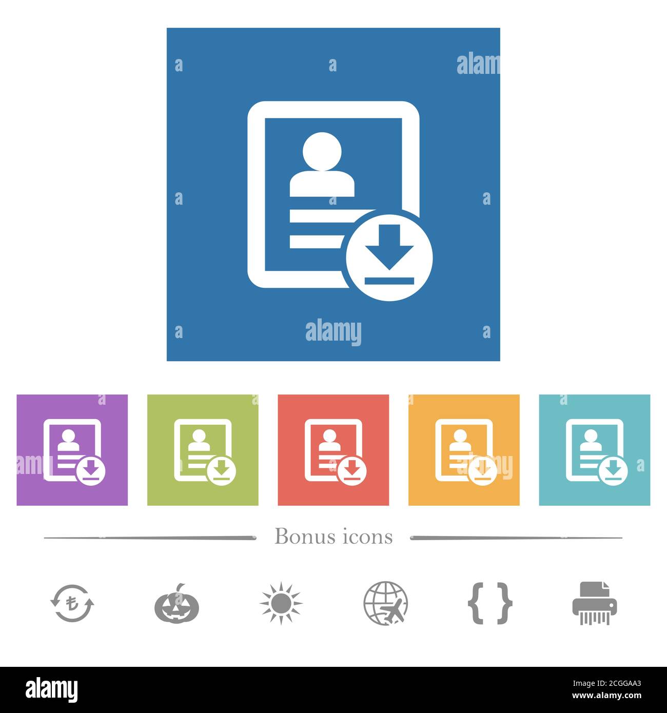 Download contact flat white icons in square backgrounds. 6 bonus icons ...