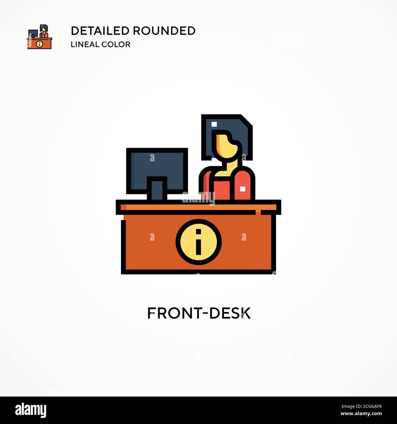 Frontdesk vector icon. Modern vector illustration concepts. Easy to edit and customize Stock
