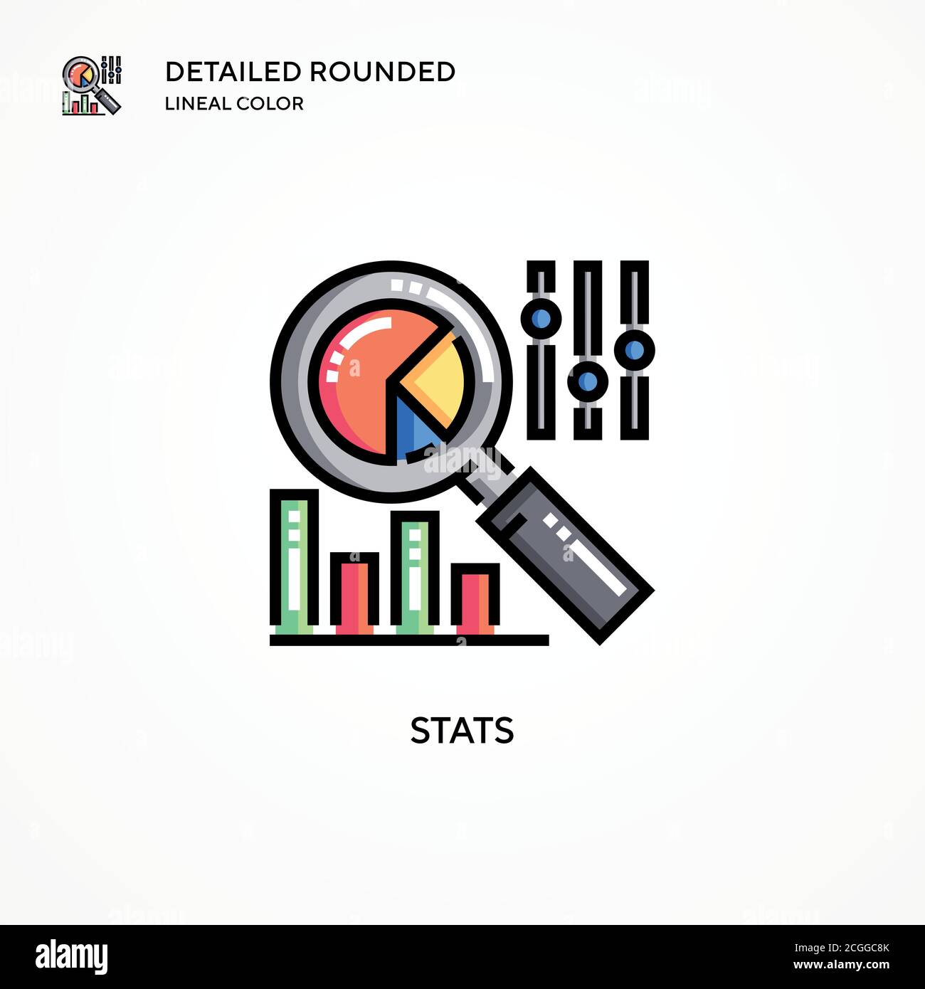 Stats vector icon. Modern vector illustration concepts. Easy to edit ...