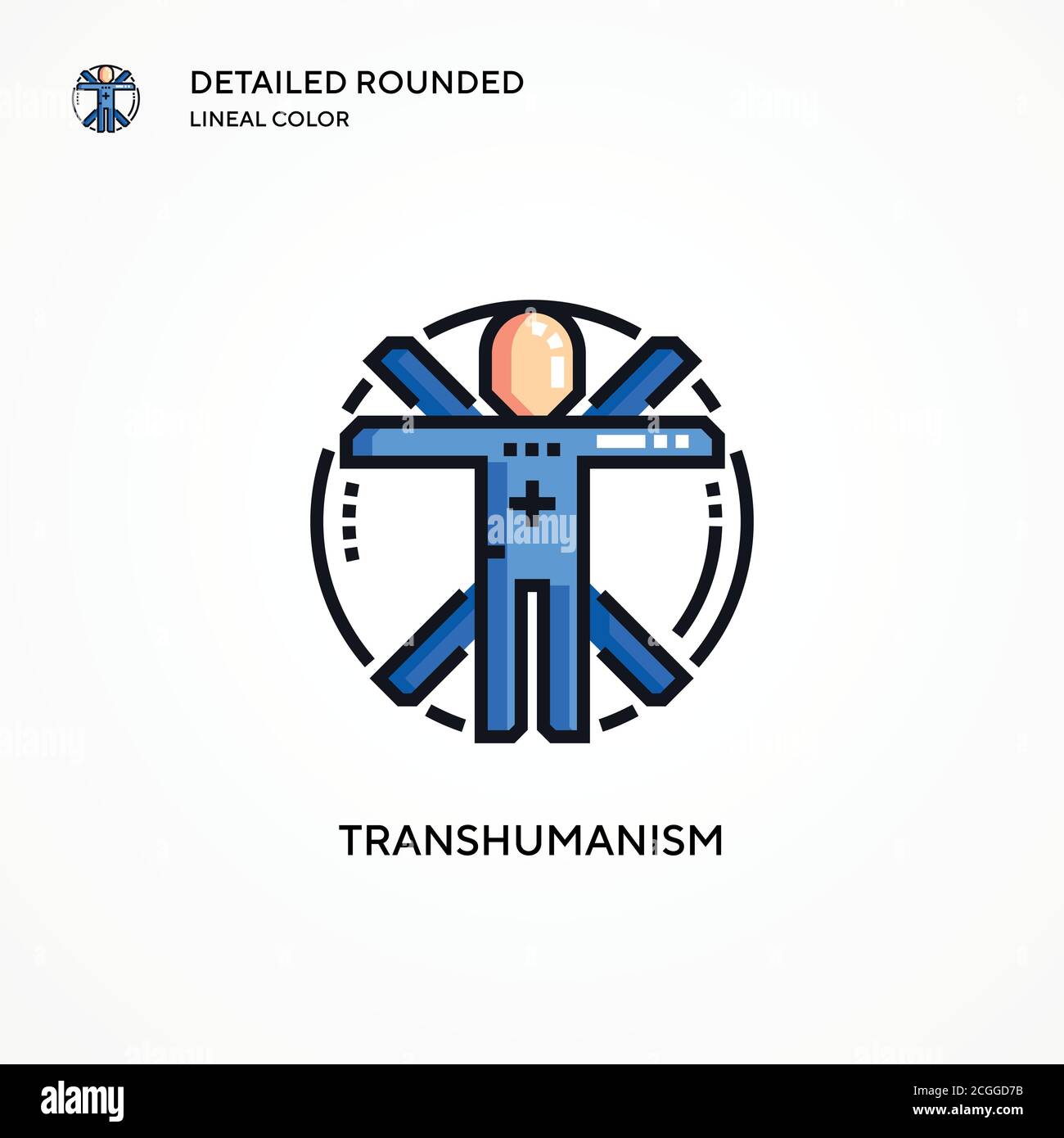 Transhumanism vector icon. Modern vector illustration concepts. Easy to edit and customize. Stock Vector