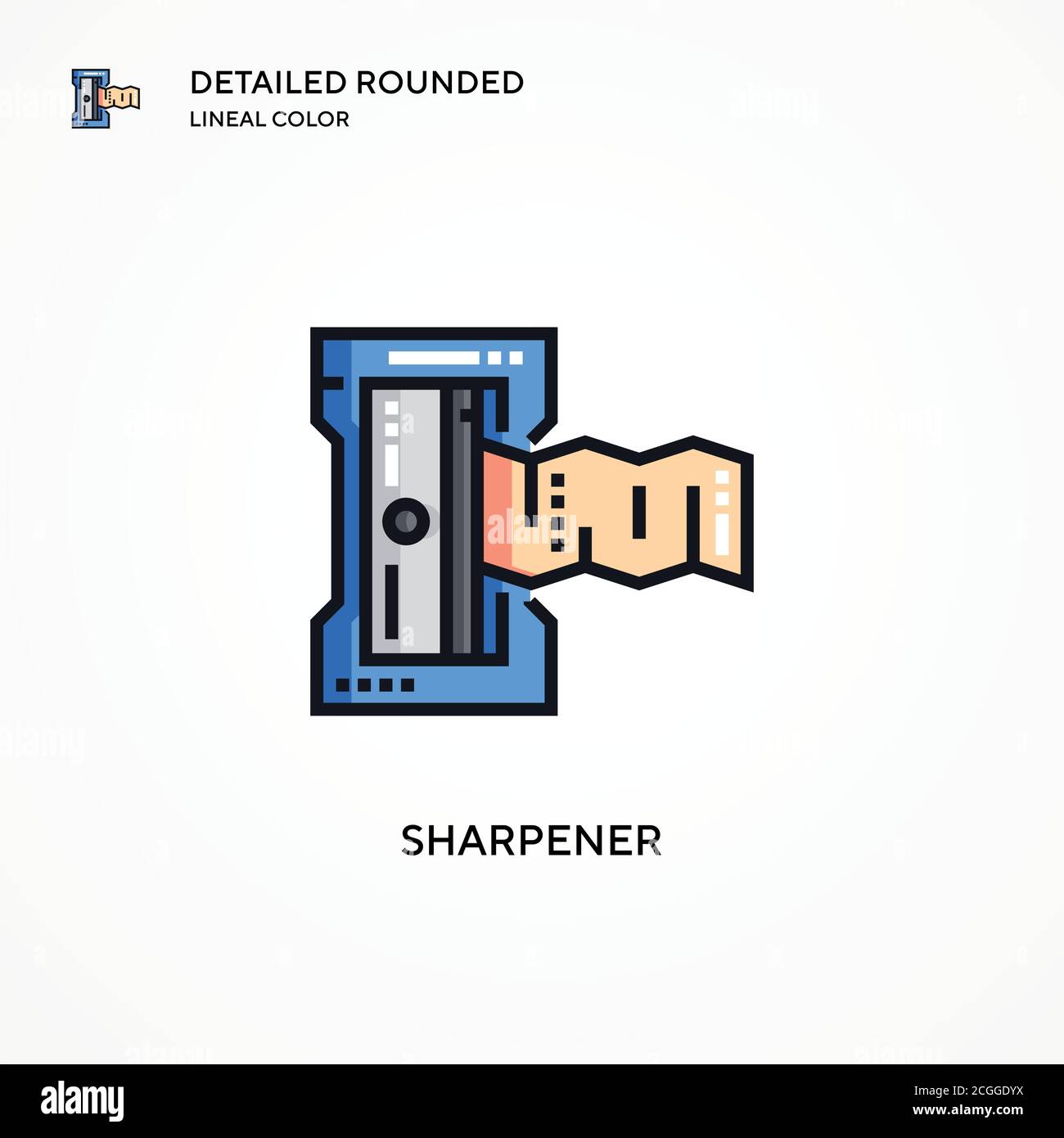 Pencil sharpener metal metallic Stock Vector Images - Alamy
