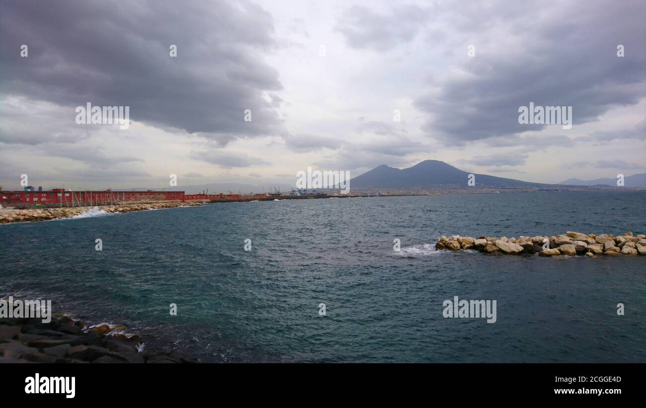 Vulcano Vesuvio - view from Naples Stock Photo