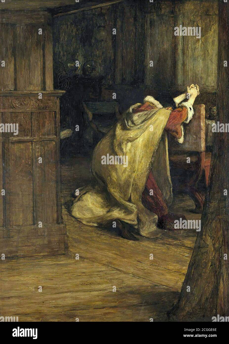 Orchardson William Quiller - Hamlet and the King - Pray I Can not... - British School - 19th  Century Stock Photo