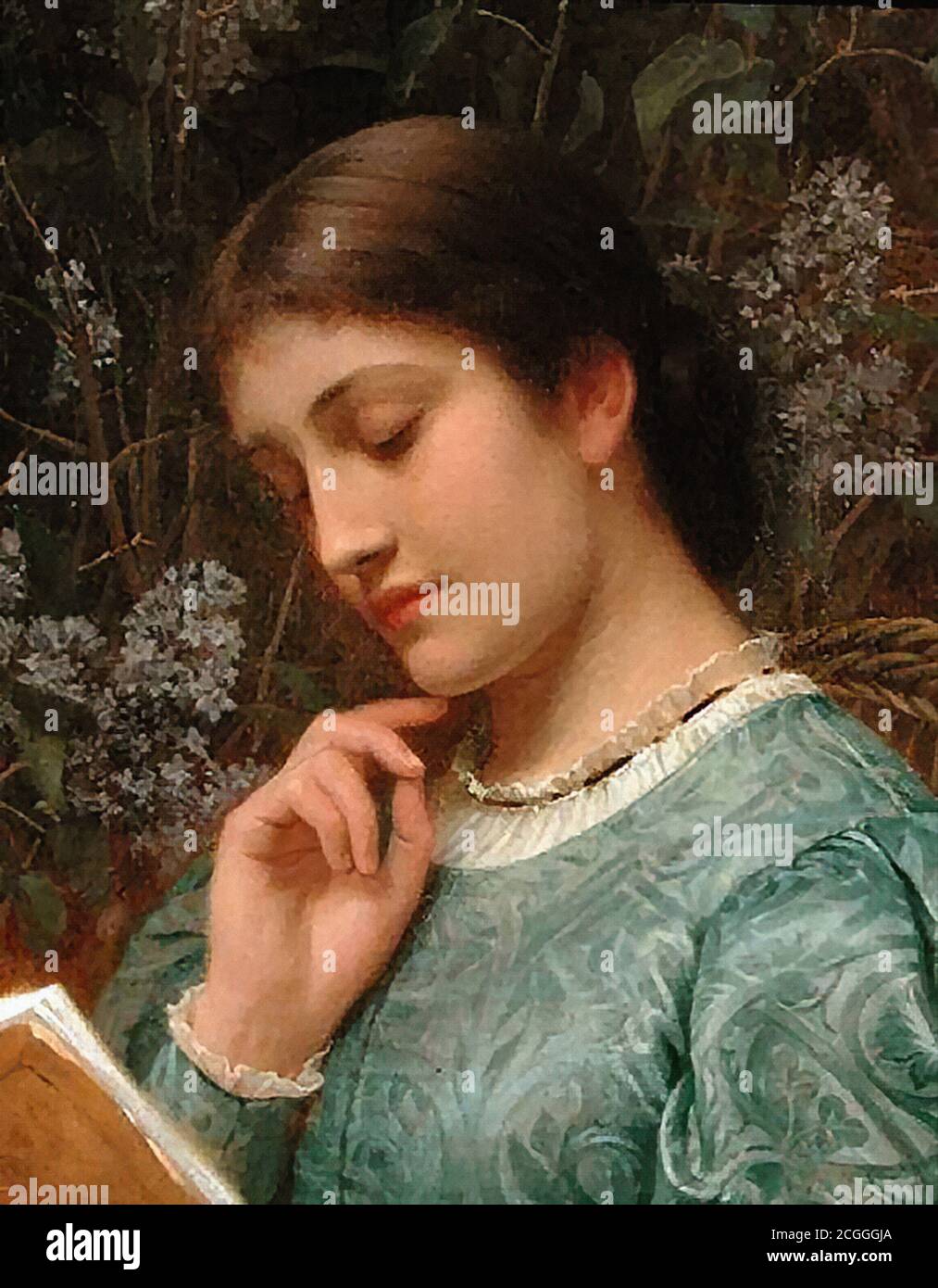 Perugini Charles Edward - Girl Reading (Possibly Mrs Dickens) - British School - 19th  Century Stock Photo