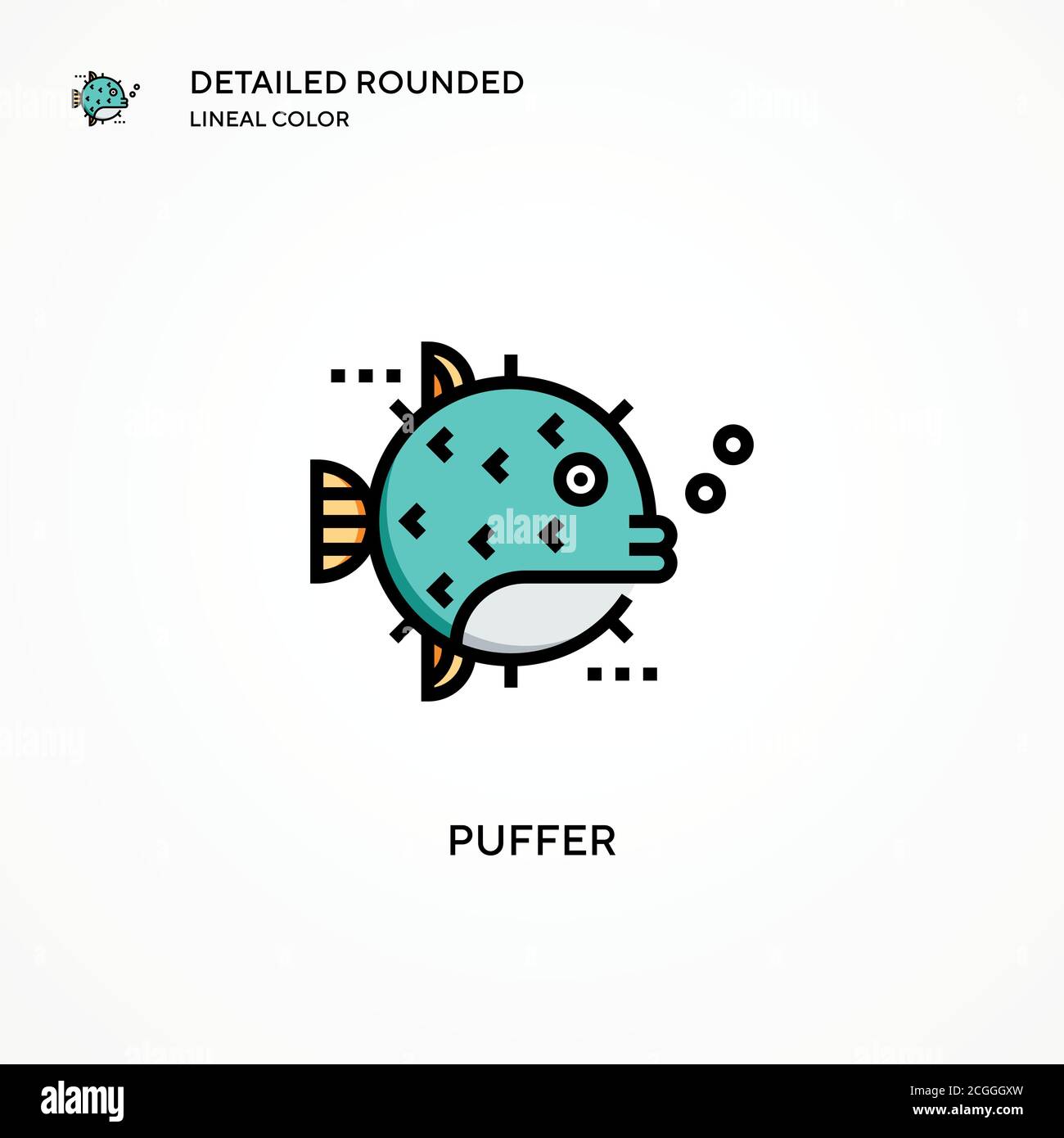 Puffer vector icon. Modern vector illustration concepts. Easy to edit and customize. Stock Vector