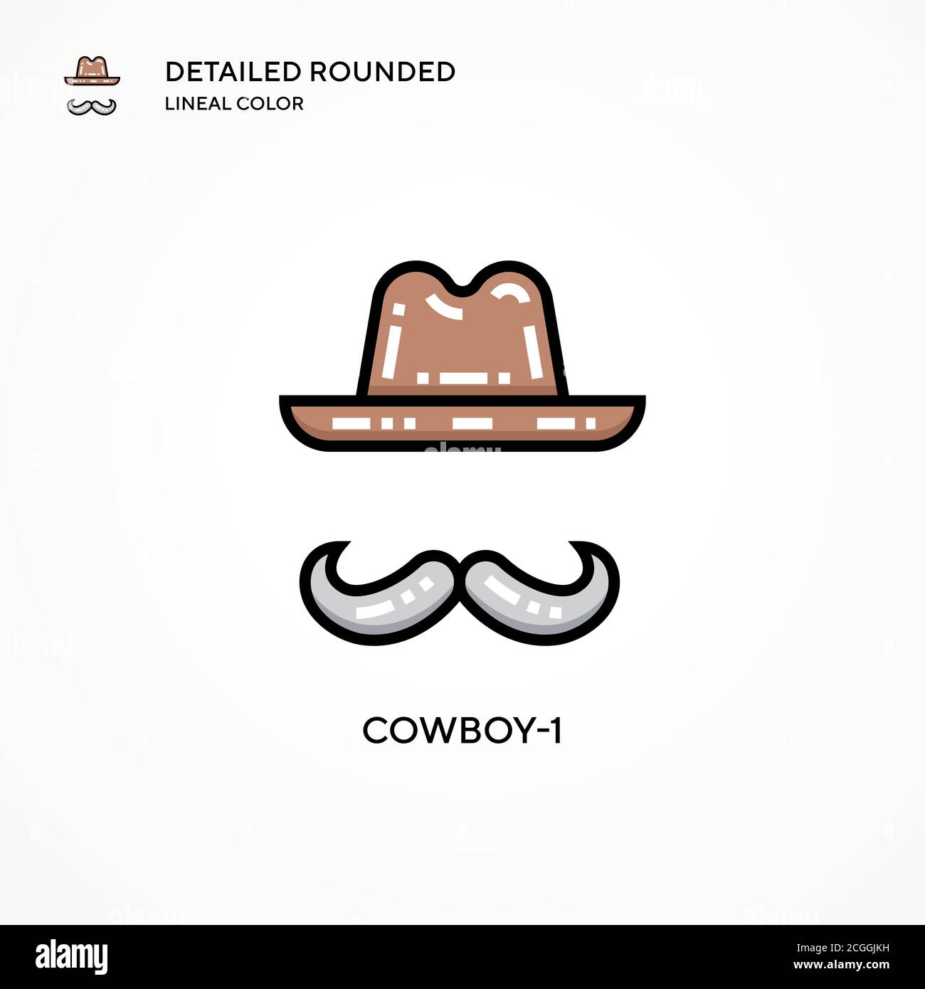 Cowboy-1 vector icon. Modern vector illustration concepts. Easy to edit ...