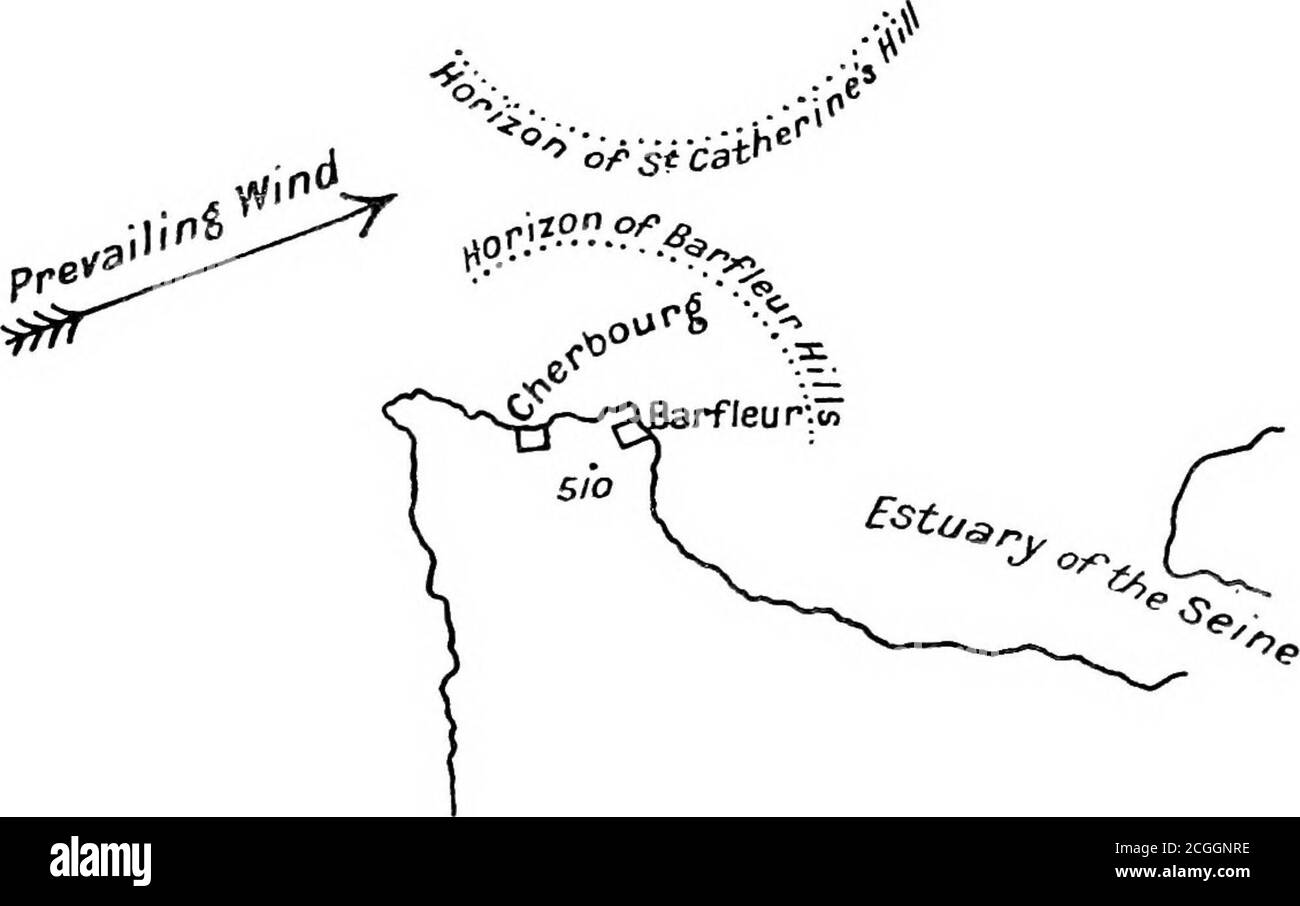 . The Old Road . ^&lt;^Si Catherines, 830. escape upon favourable occasions the long journey eastward tothe Straits. Let us consider these points in detail. The estuary of the Seine was not only an obvious outlet,but it gave an opportunity for the early ships to creep underthe protection of a windward shore. From the very heart ofthe country, from Rouen, and even from Pont de IArche, sea-going vessels could go down the stream with a strong tide 30 THE OLD ROAD helping them. They would have calm water as far as the pointof Barfleur so long as the wind was south of west, and nodanger save the re Stock Photo