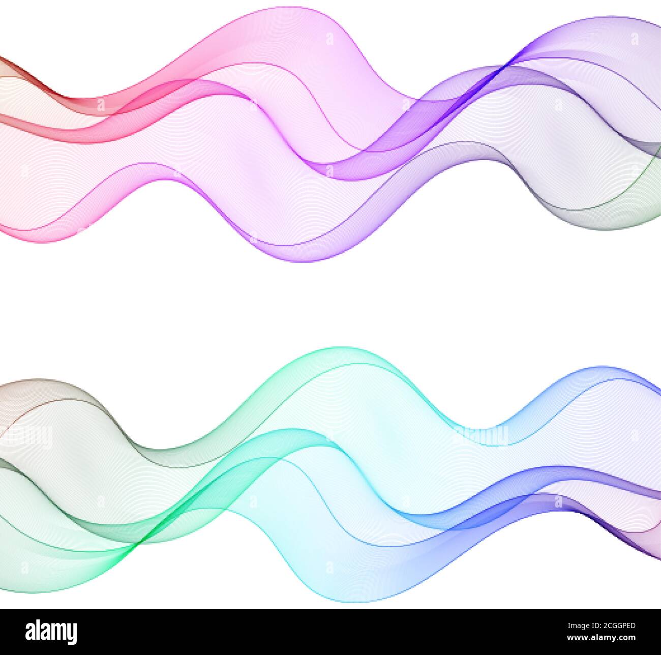 Set of abstract colored waves. Vector illustration. eps 10 Stock Vector