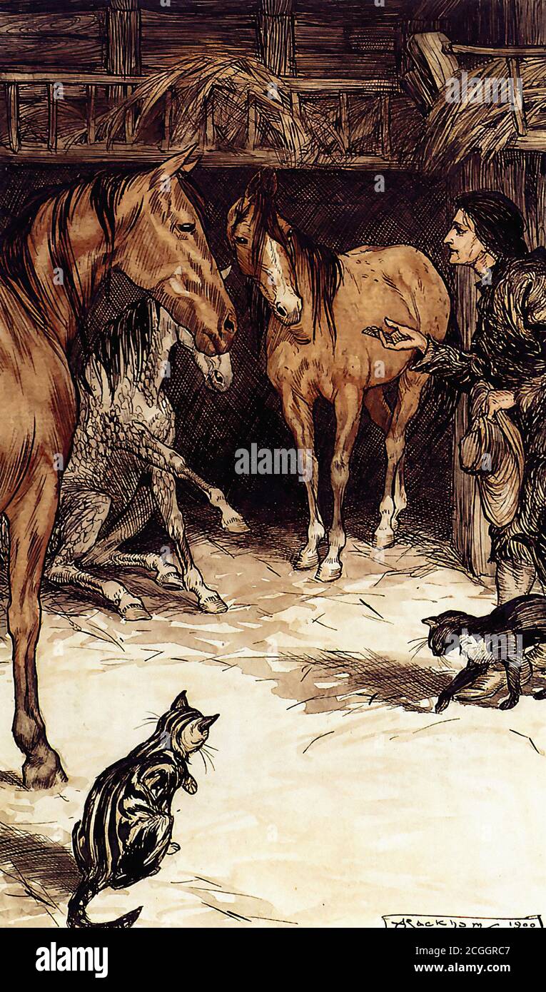 Rackham Arthur Gulliver's Travels 4 Gulliver Visiting with the