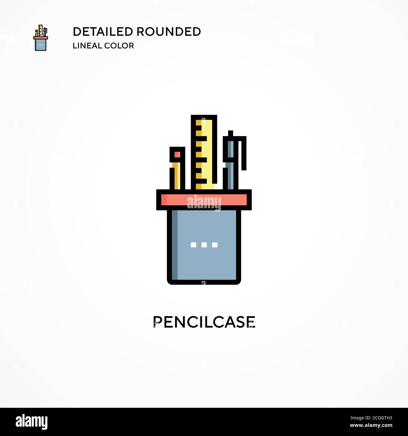 Pencilcase vector icon. Modern vector illustration concepts. Easy to edit and customize. Stock Vector