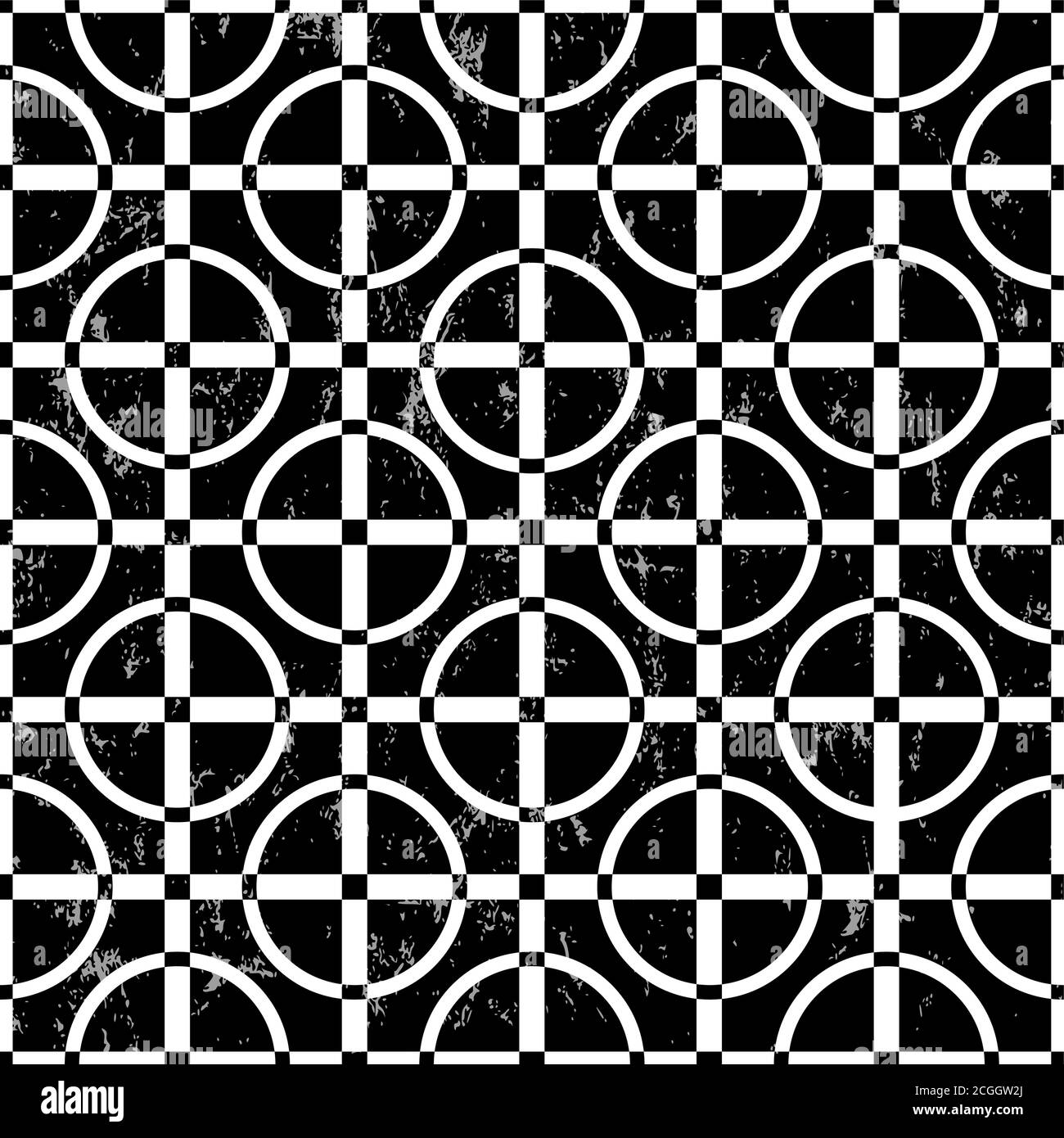 seamless pattern background, with circles and geometric lines, black ...