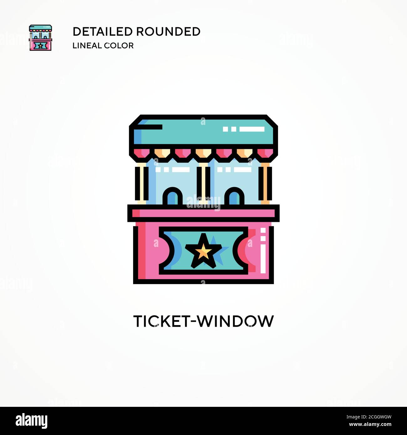 Ticketwindow vector icon. Modern vector illustration concepts. Easy to