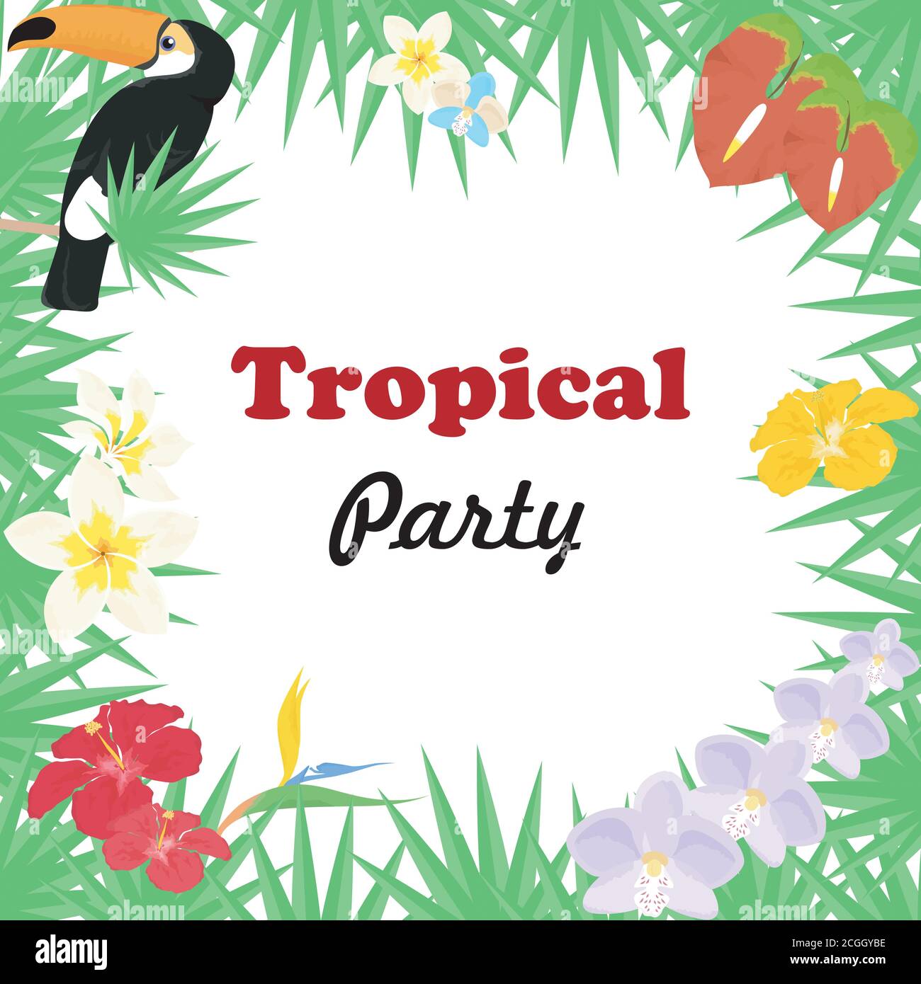 beautiful and bright template on the theme of tropics. Stock Vector