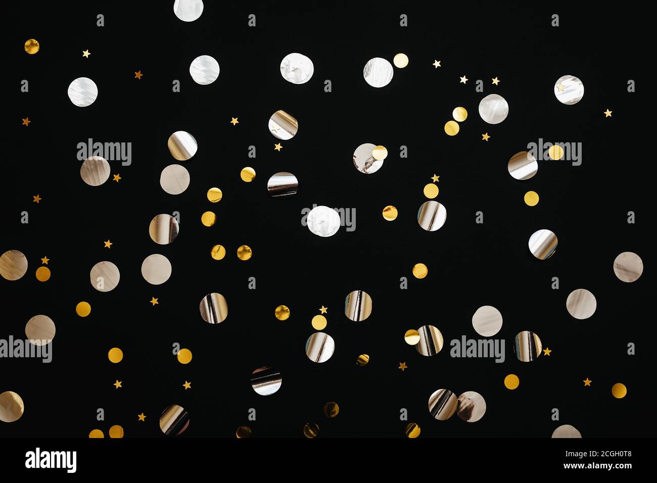 Silver gold confetti stars on hi-res stock photography and images - Alamy