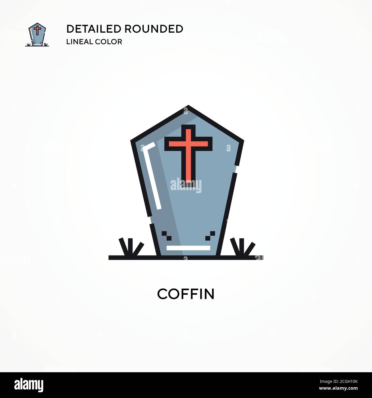 Coffin vector icon. Modern vector illustration concepts. Easy to edit ...