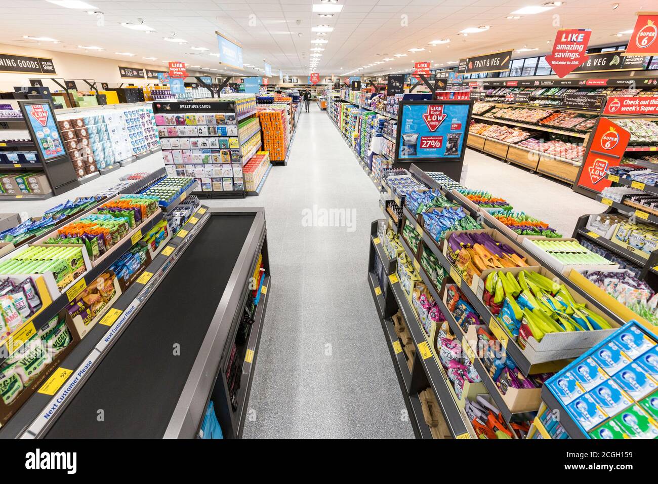 Aldi Supermarket interior Stock Photo Alamy