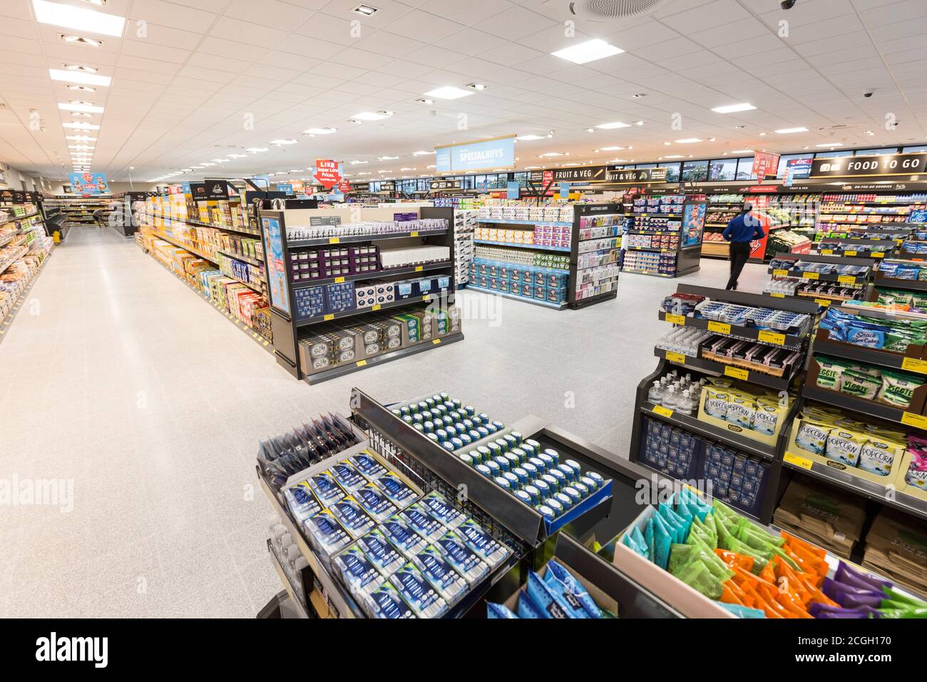 Aldi Supermarket interior Stock Photo