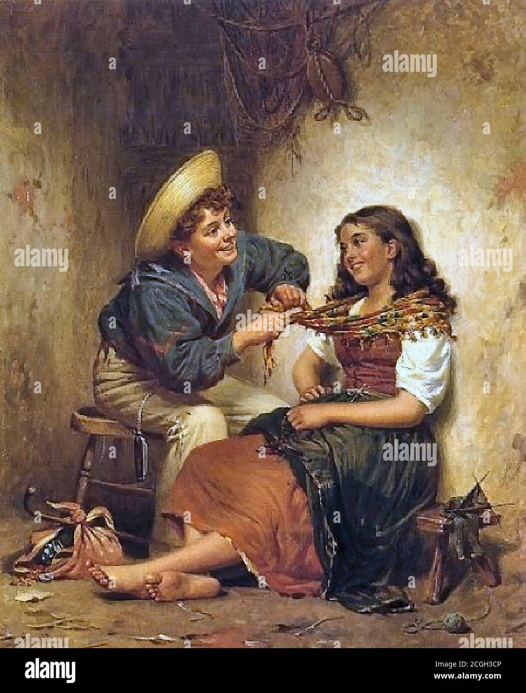 Roberts Edwin Thomas - Tying the Knot - British School - 19th Century ...