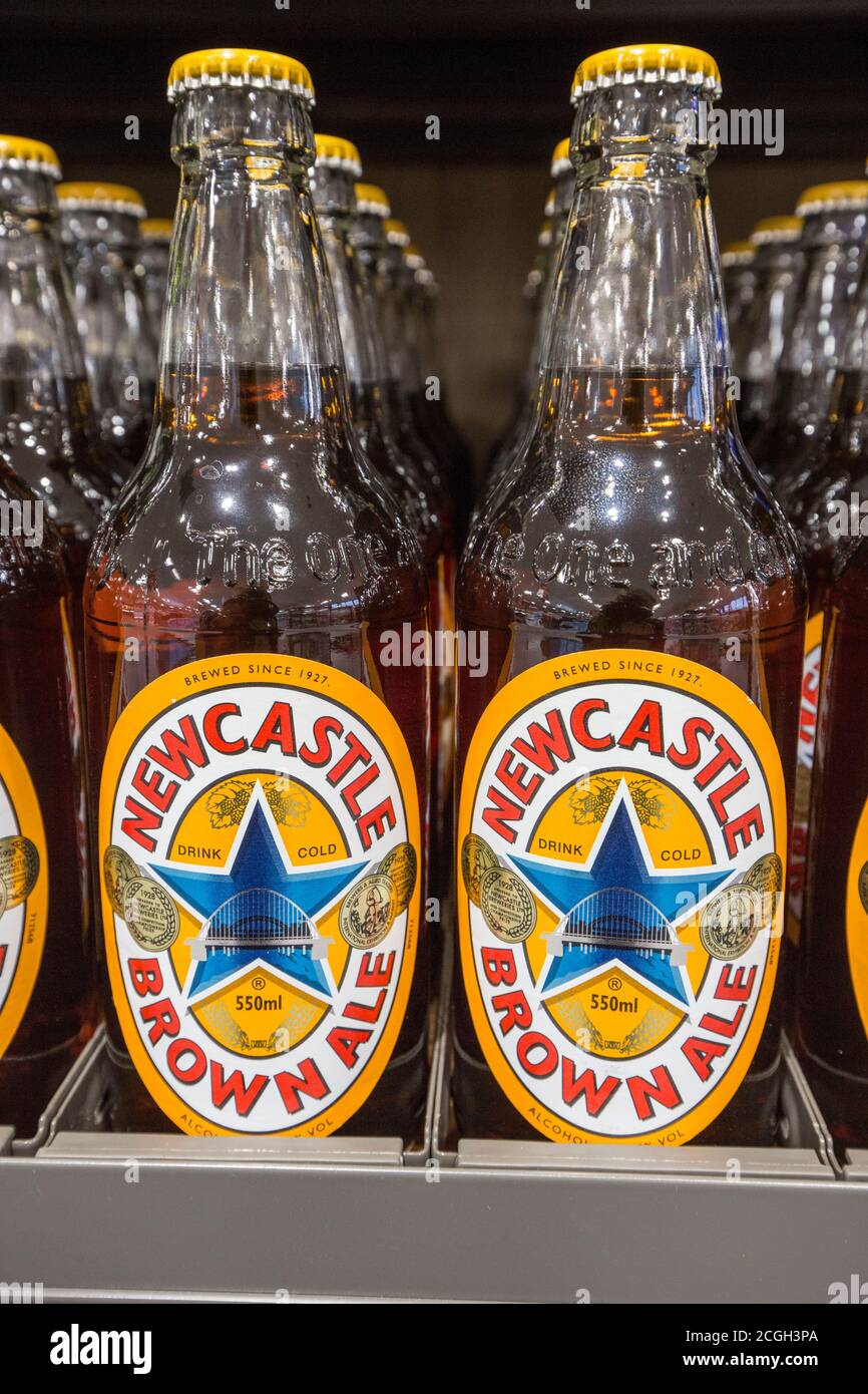 Bottles of Newcastle Brown Ale beer in an Aldi Supermarket Stock Photo Alamy