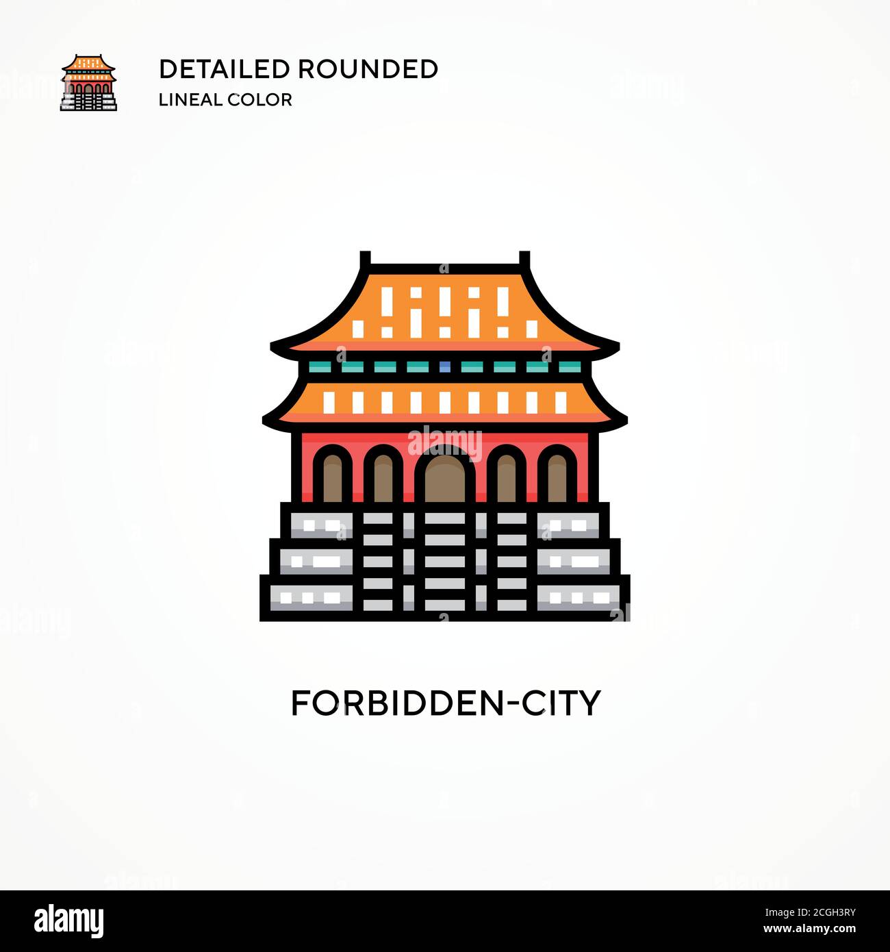 Forbidden-city vector icon. Modern vector illustration concepts. Easy to edit and customize. Stock Vector