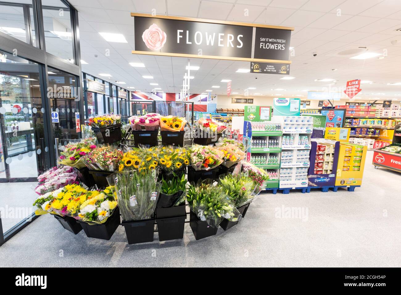 Aldi Supermarket interior Stock Photo