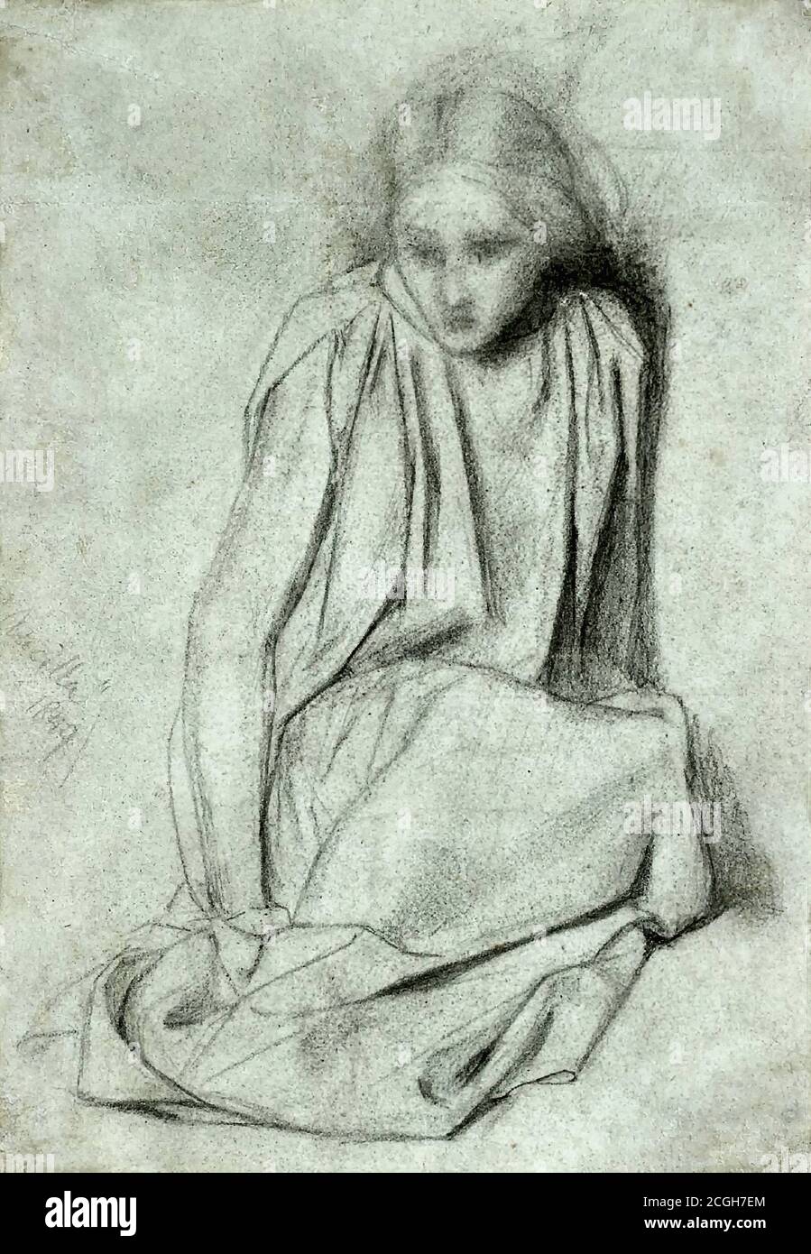 Rossetti Dante Gabriel Ecce Ancilla Domini! (the Annunciation) 1 (Study) British School