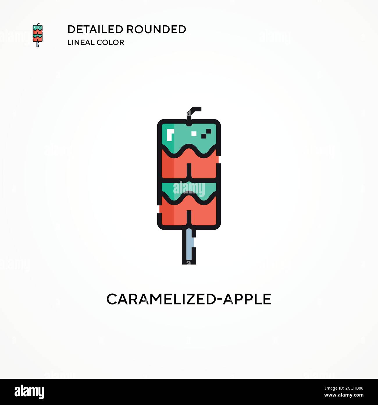 Caramelized-apple vector icon. Modern vector illustration concepts. Easy to edit and customize. Stock Vector