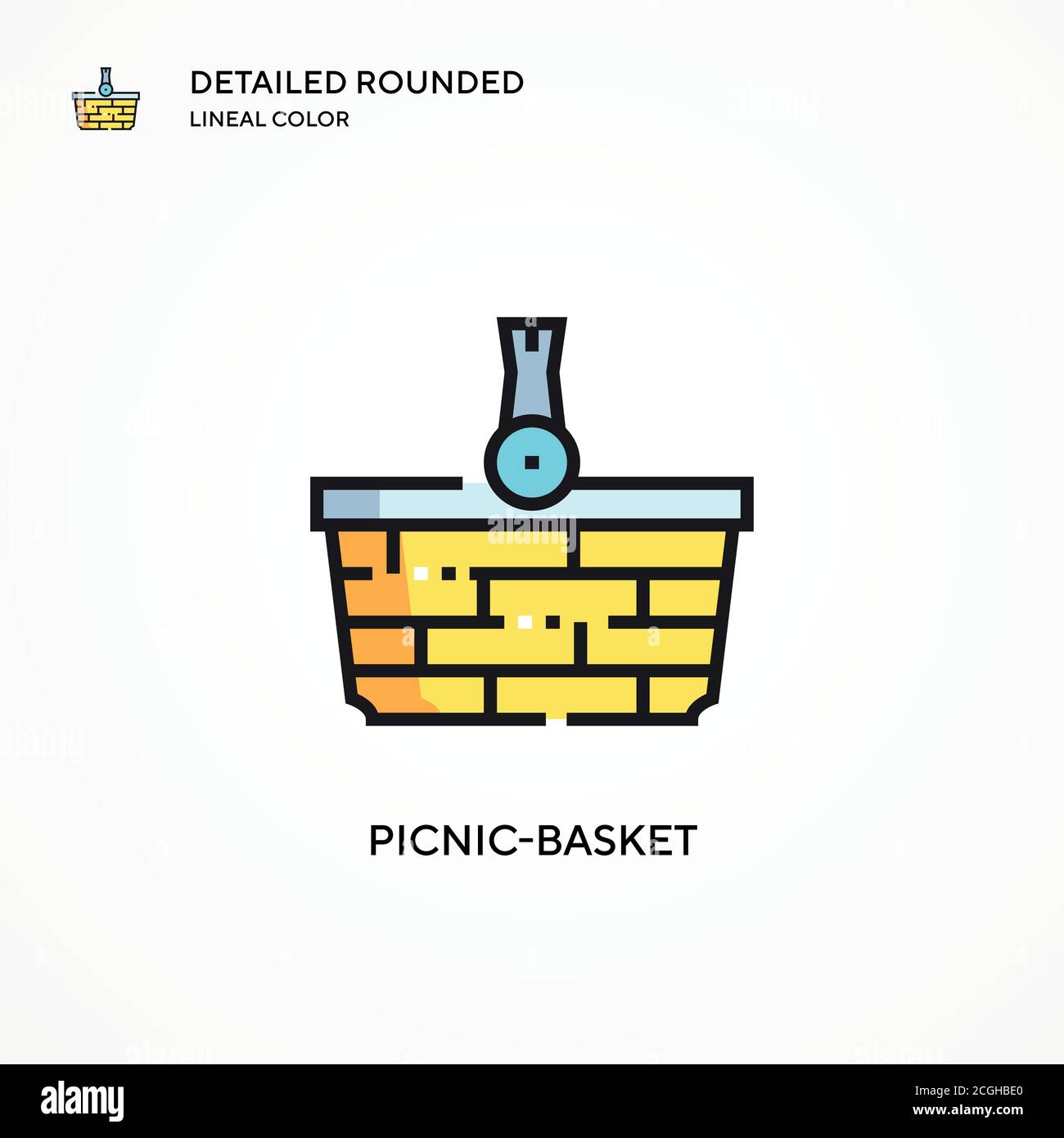 Picnicbasket vector icon. Modern vector illustration concepts. Easy to