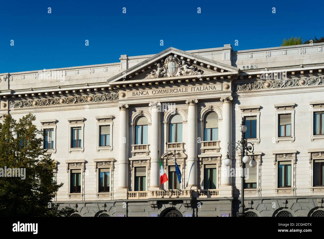 Italy, Lombardy, Milan,  Piazza Della Scala Square, Banca Commerciale Italiana, Bank Building, Architect Luca Beltrami dated 1927 Stock Photo