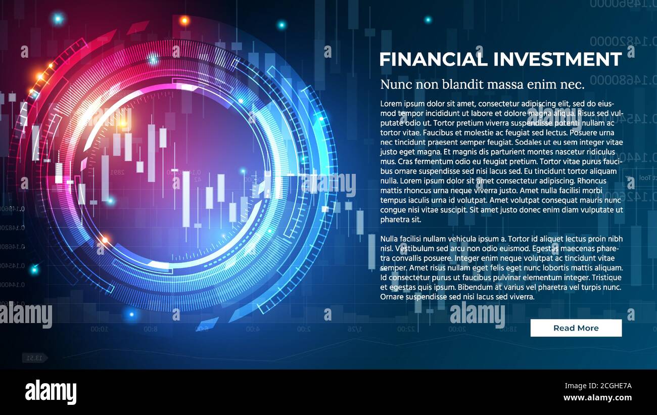 Vector Banner for Financial Investment or Forex Trading with Candlestick  Charts and Graphs on Dark background. Online Trading Web Banner Concept.  Abstract Finance or Forex Trade Background Stock Vector Image & Art -