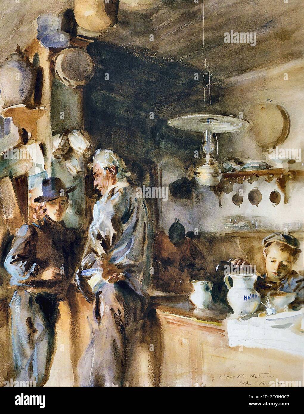 Sargent John Singer - a Spanish Interior - British School - 19th  Century Stock Photo