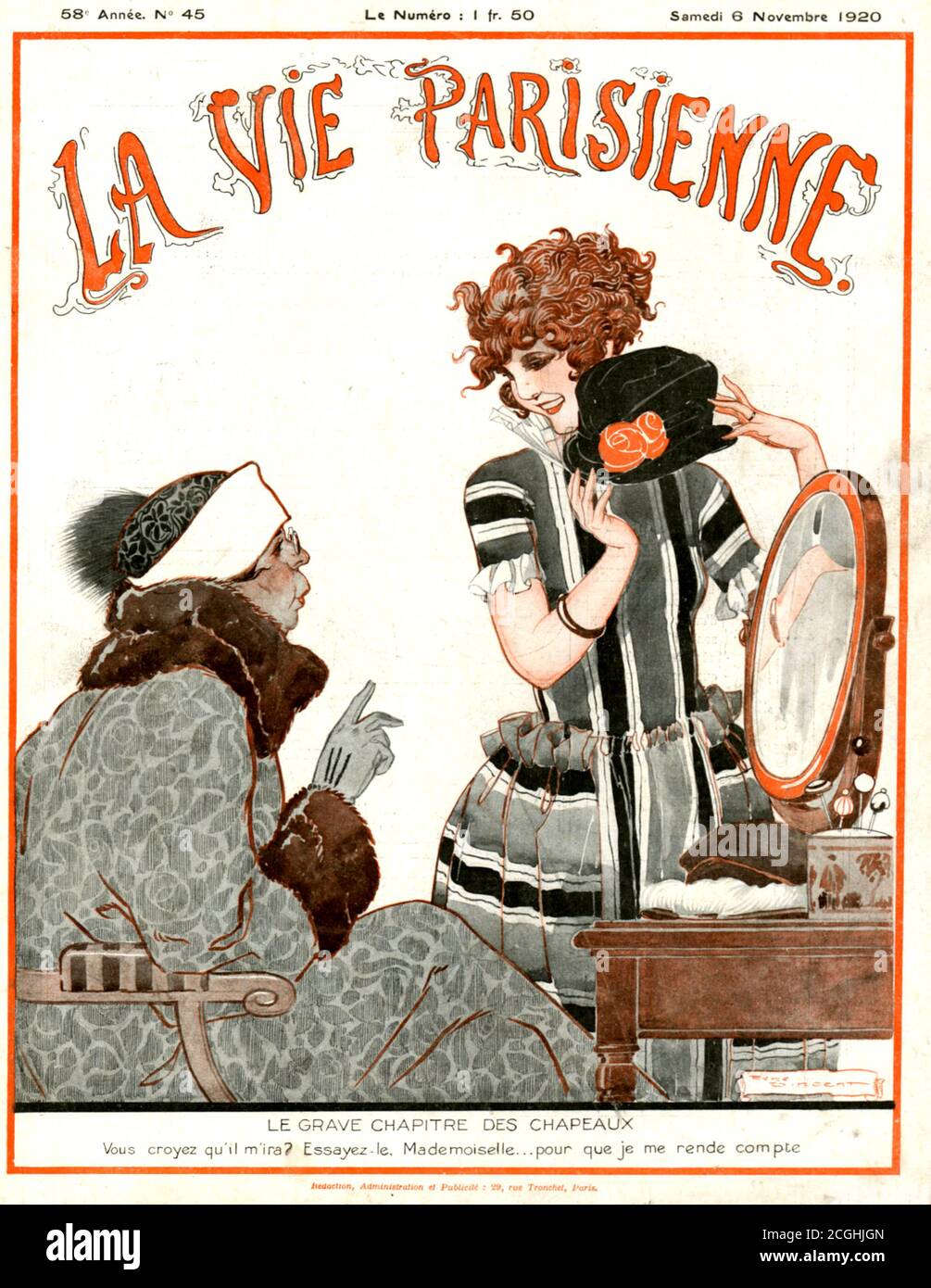 1920s France La Vie Parisienne Magazine Cover Stock Photo - Alamy