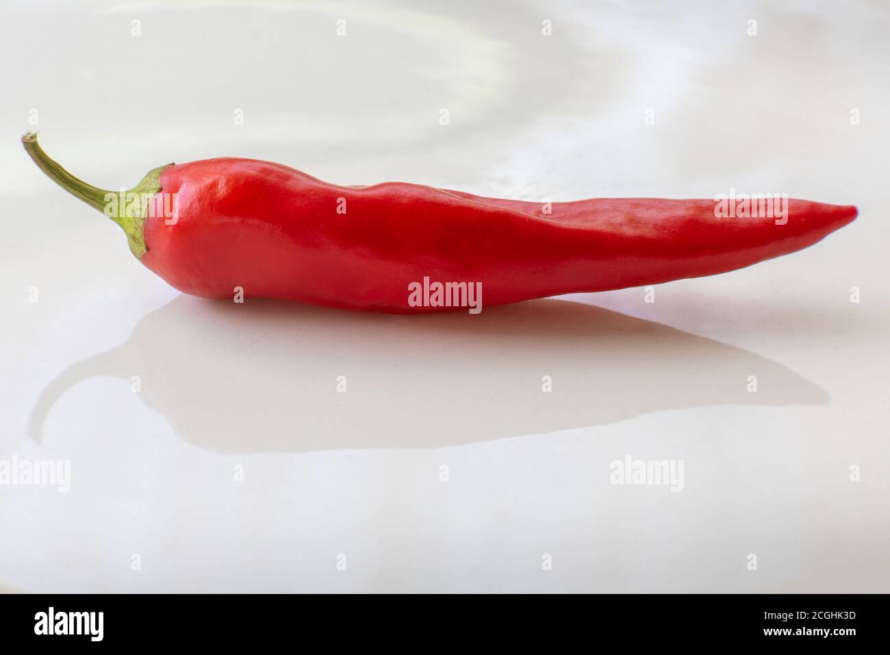Sweet red bell pepper – capsicum annuum – drying on a plate in preparation for freezing. Stock Photo